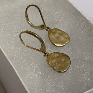 Elegant Gold Drop Hammered Earrings